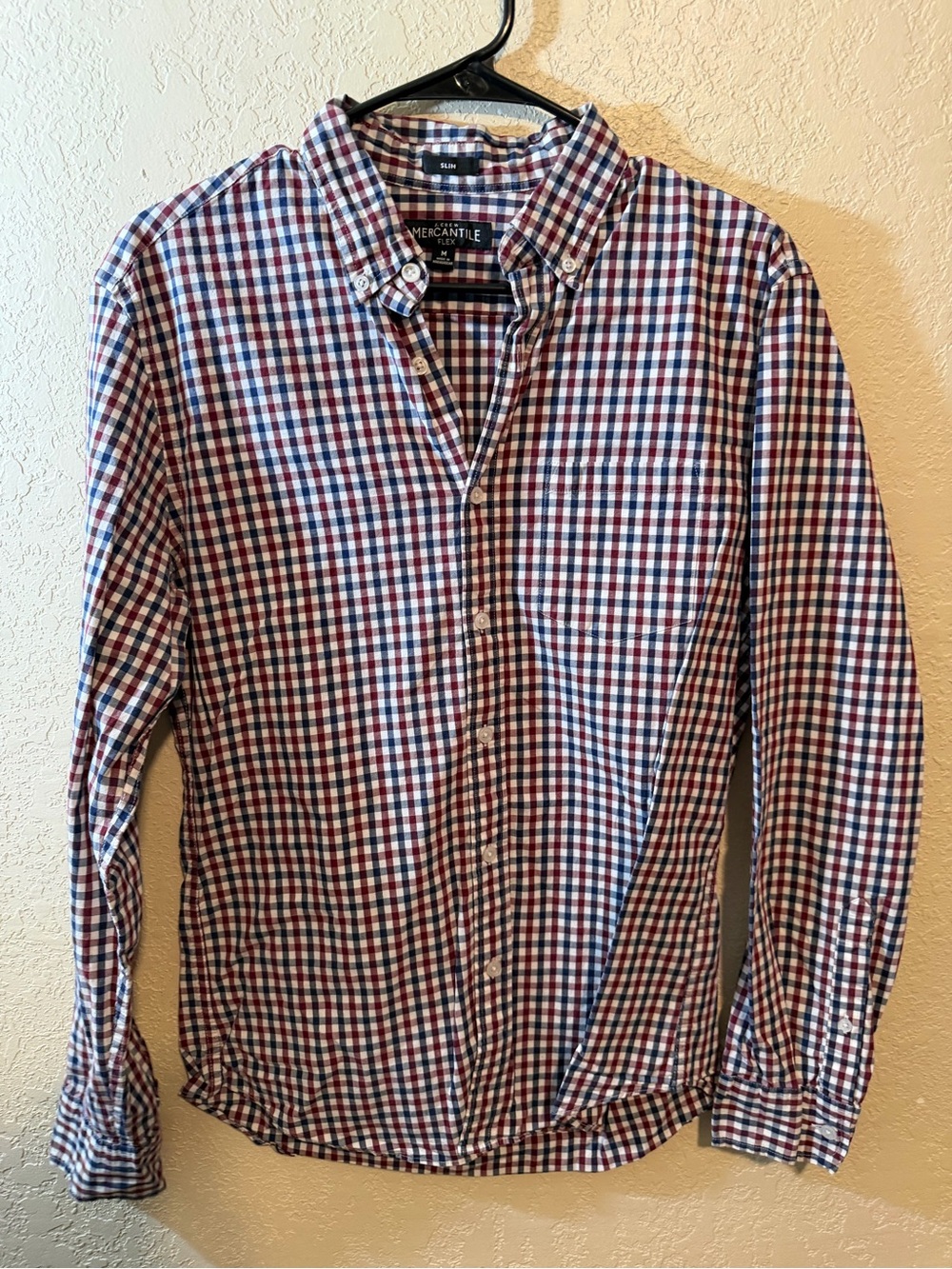 NWOT J. Crew Men’s Plaid Gingham Button-Down Dress Shirt